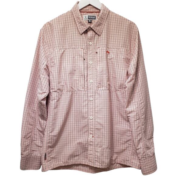 SIMMS Insect Shield L/S Button Up Fishing Shirt Red/Rust (?) Men's Medium ~ VGUC - Picture 1 of 12